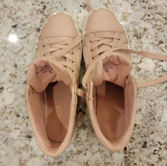 Guess Rose Gold / Pink High Top Sneakers - Picture 5 of 8